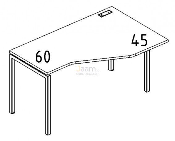 Мебель для персонала Стол эргономичный правый "Техно" на металлокаркасе DUE Б2 056 БП