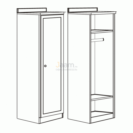 Мебель для гостиниц Гардроб с воротником правый R6701V