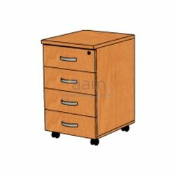 Мебель для персонала Офисная тумба мобильная с 4 ящ. с замком ТФ201