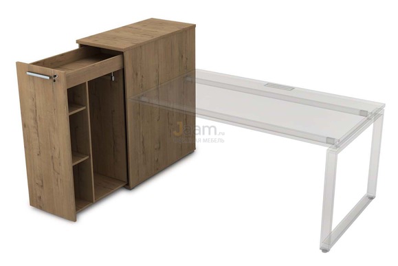 Мебель для персонала Офисная тумба с выкатной секцией высокая 9Т.029