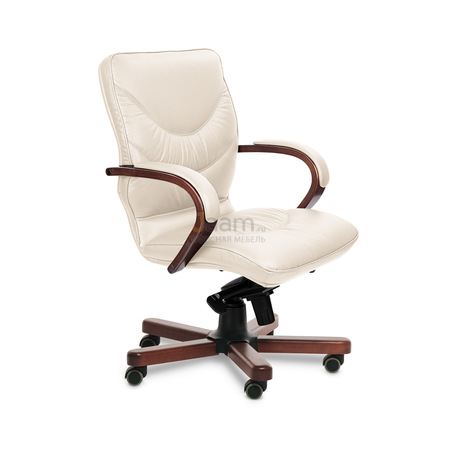 Кресло LEEDS WOOD B кожа+кож.зам.