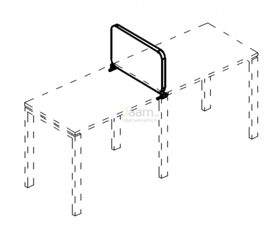 Мебель для персонала Экран настольный промежуточный тканевый с мягким наполнителем с кронштейнами Б 873 Г
