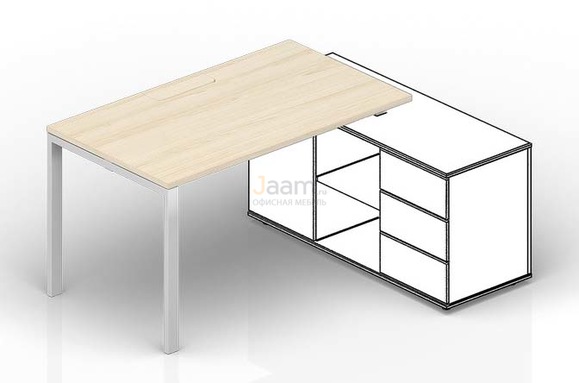 Мебель для персонала Стол для крепления к сервисной опорной тумбе (меламиновый аутлет) STM168FU