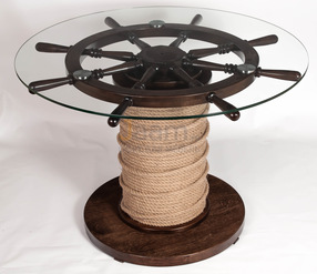 Журнальный столик из стекла Штурвал