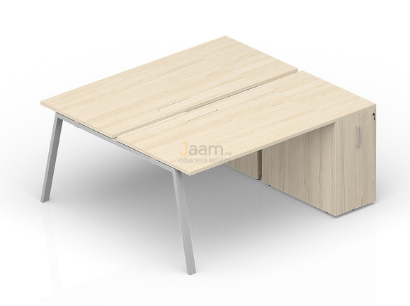 Мебель для персонала Составной стол с приставными шкафами Tower (меламиновые аутлеты) AR2TPM148T072