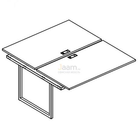 Мебель для персонала Секция стола рабочей станции на металлокаркасе QUATTRO Б4 177-1 БП