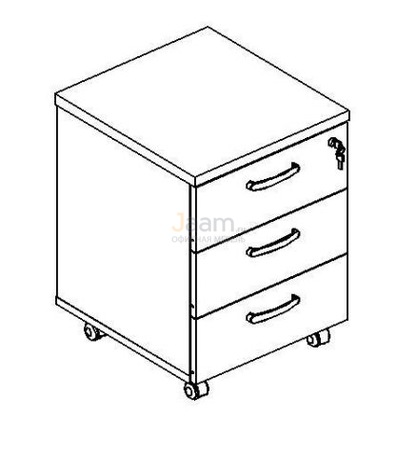 Мебель для персонала Тумба выкатная 3-ящичная с замком 204 БП