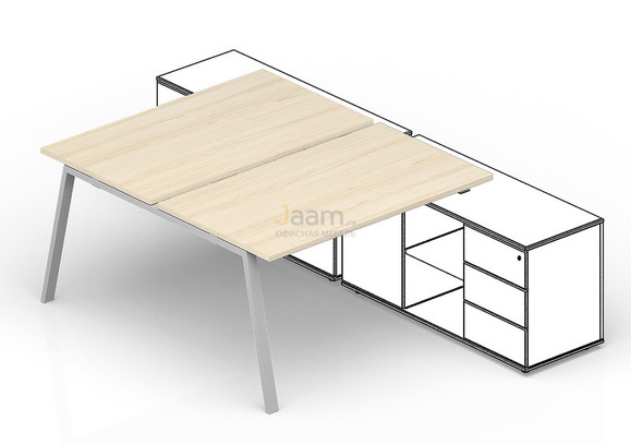 Мебель для персонала Составной стол для крепления к сервисным опорным тумбам AR2TS126FU