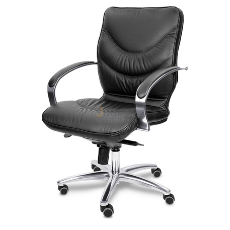 Кресло LEEDS CHROME B кожа+кож.зам.