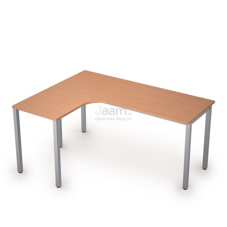 Мебель для персонала Стол криволинейный на металлических опорах левый 2М.132