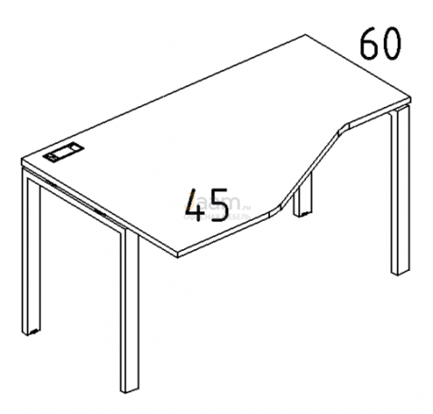 Мебель для персонала Стол эргономичный левый "Техно" на металлокаркасе UNO Б1 055 БП