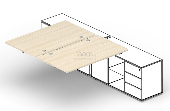 Мебель для персонала Приставной элемент (4 громмета) ST2TPG168FU