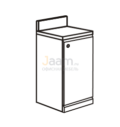 Мебель для гостиниц Офисная тумба с воротником под фригобар правая (для холодильника 45х45х56) R5215V