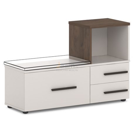 Мебель для персонала Офисная тумба приставная с пуфом правая T-235пр