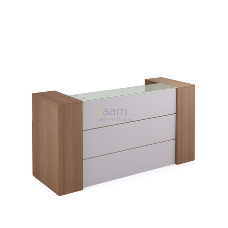 Стойка ресепшн Стойка регистрационная со стеклом и двумя шкафами для документов PZ/R201/3