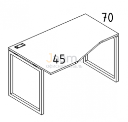 Мебель для персонала Стол эргономичный левый "Техно" на металлокаркасе QUATTRO Б4 061 БП
