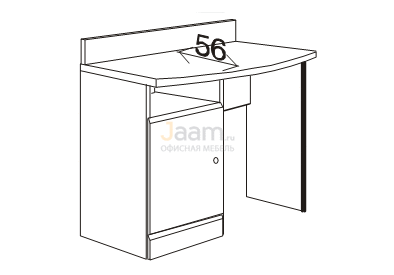 Мебель для гостиниц Стол с воротником и левой тумбой R5104V
