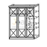 Мебель для гостиниц Офисный шкаф трехдверный для одежды и белья ГР 130 ГР 130 ББ