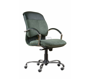 Кресло для руководителя Мара/Д комб. Кожа стандартная/база хром