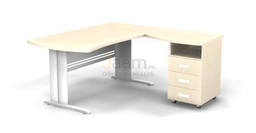 Мебель для персонала Угловое рабочее место на L-обр. каркасе правое B196/1