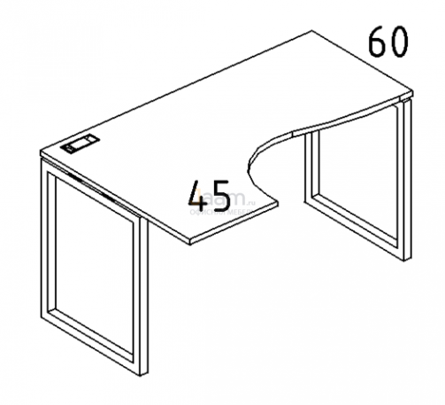 Мебель для персонала Стол эргономичный левый "Классика" на металлокаркасе QUATTRO Б4 033 БП