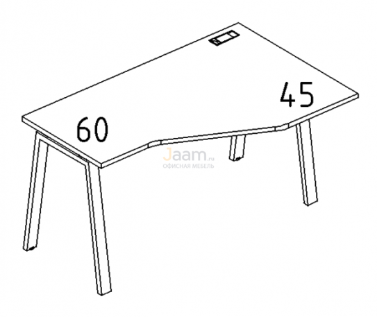 Мебель для персонала Стол эргономичный правый "Техно" на металлокаркасе TRE Б3 054 БП