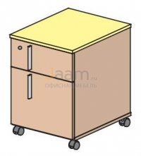 Мебель для персонала Тумба мобильная левая 1 ящик + 1 ф/бокс АКК48T211
