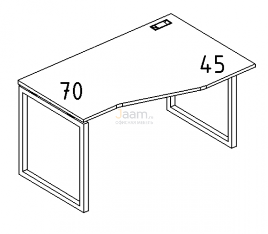 Мебель для персонала Стол эргономичный правый "Техно" на металлокаркасе QUATTRO Б4 064 БП