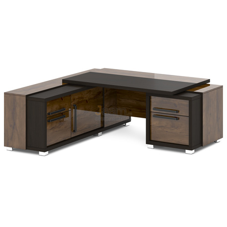Кабинет руководителя Стол руководителя с греденцией и тумбой L-113пр/л