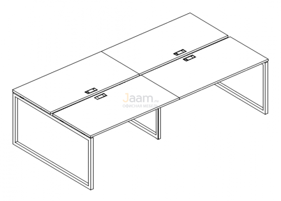 Мебель для персонала Рабочая станция на металлокаркасе QUATTRO Б4 170-2 БП