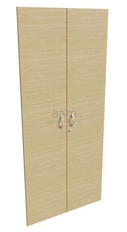 Мебель для персонала Двери деревянные высокие с замком, ручка скоба 11552