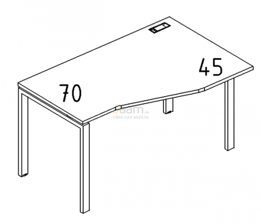 Мебель для персонала Стол эргономичный правый "Техно" на металлокаркасе UNO Б1 062 БП