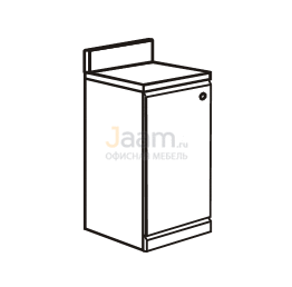 Мебель для гостиниц Офисная тумба с воротником под фригобар левая (для холодильника 45х45х56) R5216V