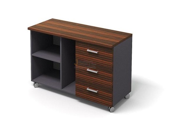Кабинет руководителя Офисная тумба подкатная 3-х секционная с отсеками прав./лев. 206 VN