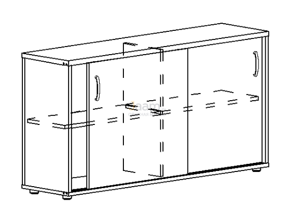 Мебель для персонала Офисный шкаф-купе низкий (для 2-х столов 70) А4 303