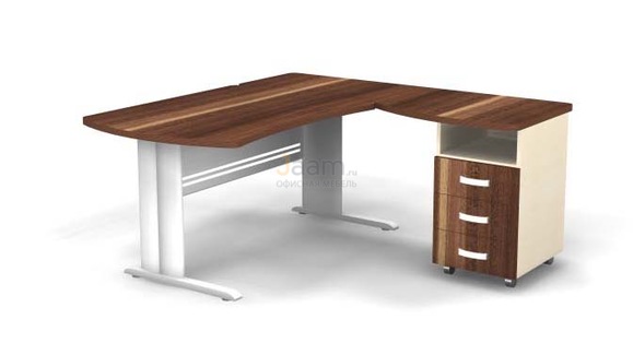 Мебель для персонала Угловое рабочее место на L-обр. каркасе правое B196/1